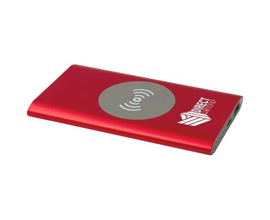 Juice type-C draadloze powerbank van 4000 mAh van gerecycled aluminium  Rood - Unbranded 12438421