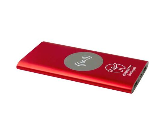 Juice type-C draadloze powerbank van 8000 mAh van gerecycled aluminium Rood - Unbranded 12438521
