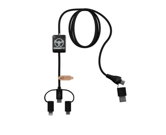 SCX.design C48 CarPlay 5-in-1 Ladekabel mit Leuchtlogo Schwarz - SCX.design 2PX12190
