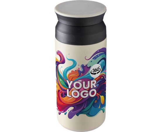 Roestvrijstalen dubbelwandige drinkmok (350 ml) Gwen Zwart -  1172317.001