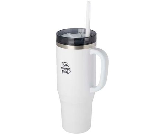 Melbourne 1200 ml RCS-gecertificeerde geïsoleerde beker met rietje Wit - Unbranded 10080101