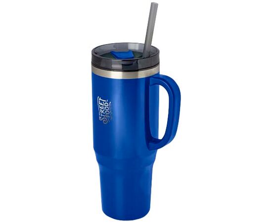 Melbourne 1200 ml RCS certified insulated tumbler with straw Royal blue - Unbranded 10080153