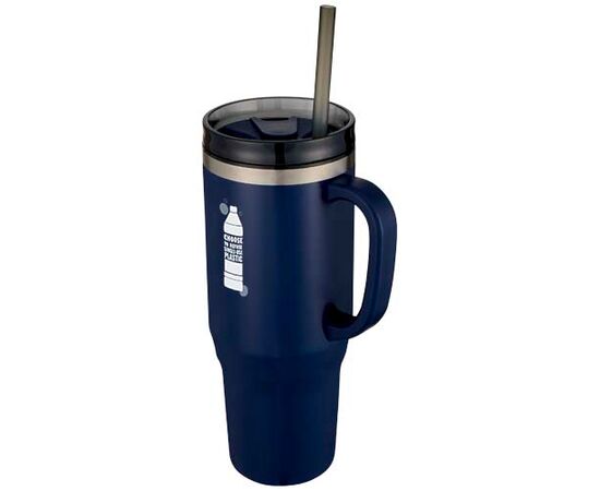Mug isotherme Melbourne 1200 ml certifié RCS avec paille Marine - Unbranded 10080155