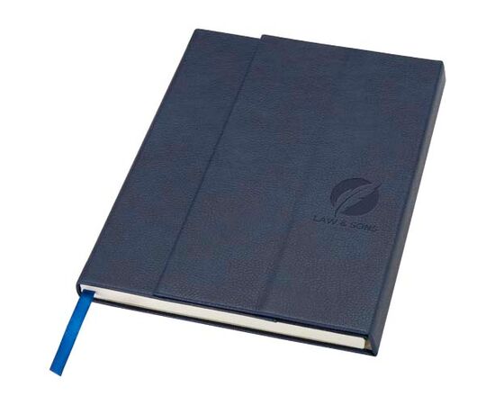 Carnet à couverture rigide en PU recyclé Alejandra A5 Bleu océan - Marksman 10792051