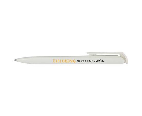Stylo bille en plastique recyclé Lucia (encre bleue) Blanc - Marksman 10792601