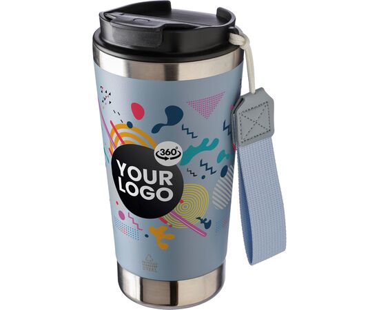 Mug isotherme en acier inoxydable recyclé Kayla Noir -  1172551.001