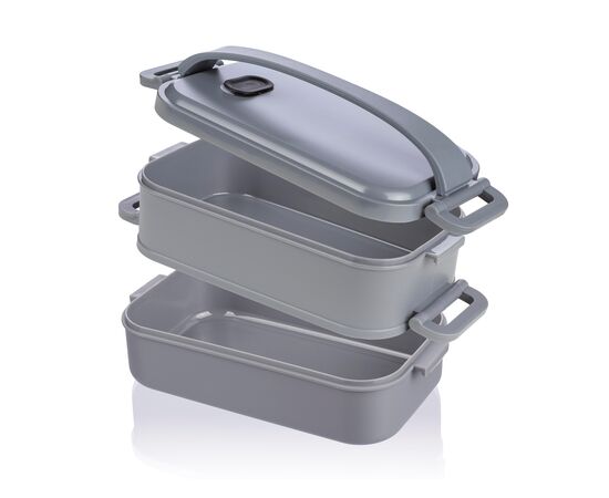 Lunch box en PP d’une capacité totale de 1 600 ml Selwyn Noir -  1204257.001