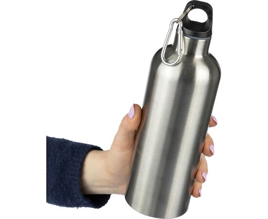 Gerecyclede roestvrijstalen enkelwandige fles (750 ml) Emeric Zwart -  1204263.001