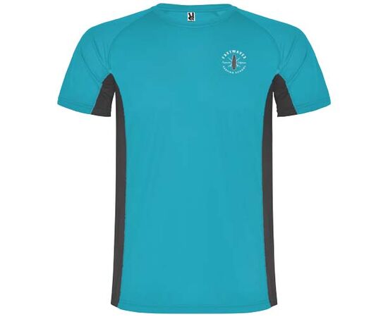 Shanghai sportshirt met korte mouwen voor kinderen Turquoise, Dark lead - Roly K65959FM