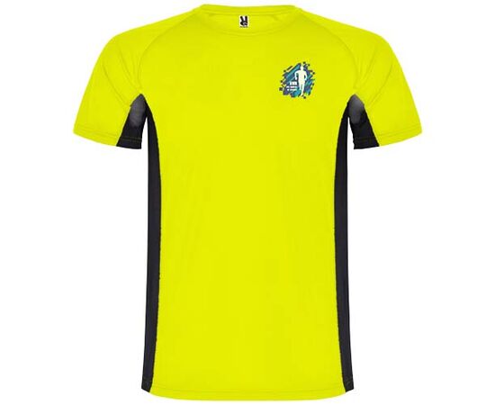 Shanghai short sleeve men's sports t-shirt Fluor yellow, Solid black - Roly R65958Y1