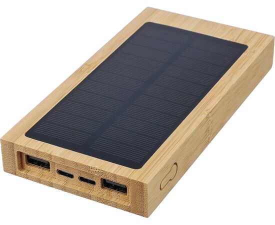 Power bank solaire en bambou Elz Brun -  1266572.011