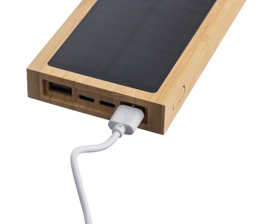 Power bank solaire en bambou Elz Brun -  1266572.011