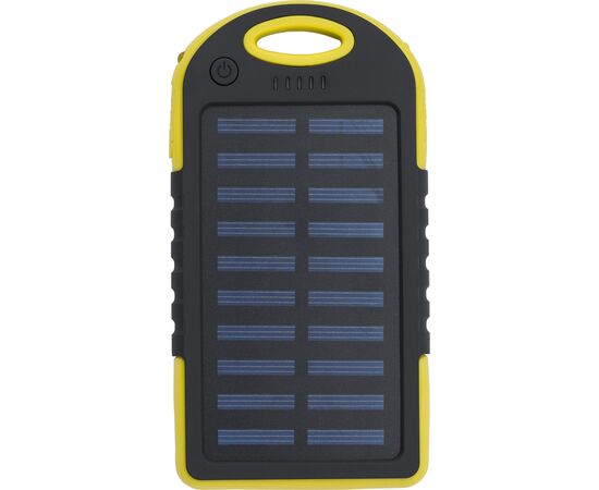 Gummierte ABS Solar-Powerbank Arin Schwarz -  1262005.001