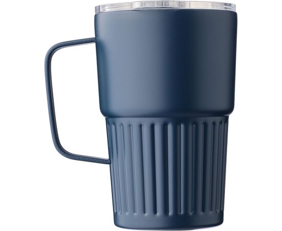 Recycelter Edelstahl-Reisebecher mit doppelter Wand (450 ml) von Calo Schwarz -  1267377.001