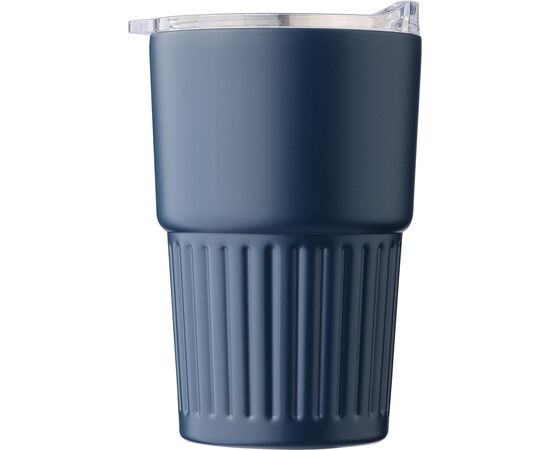 Recycelter Edelstahl-Reisebecher mit doppelter Wand (450 ml) von Calo Schwarz -  1267377.001