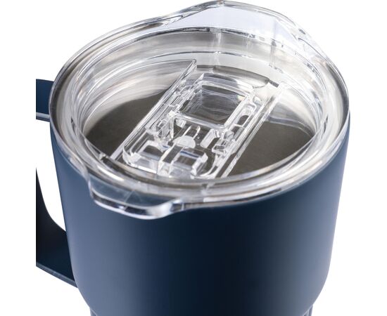 Recycelter Edelstahl-Reisebecher mit doppelter Wand (450 ml) von Calo Schwarz -  1267377.001