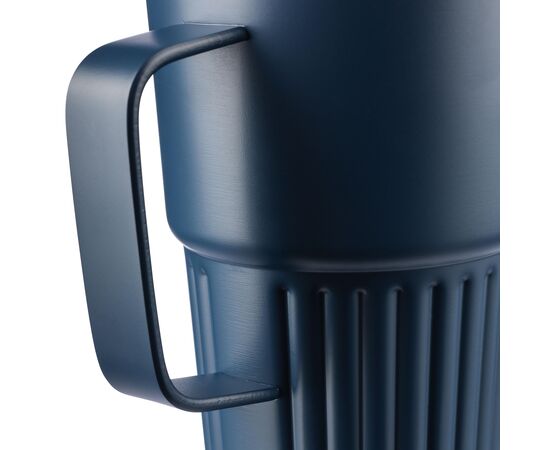 Recycelter Edelstahl-Reisebecher mit doppelter Wand (450 ml) von Calo Schwarz -  1267377.001