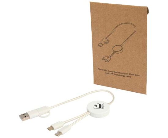 Câble 5 en 1 Citala en plastique recyclé de 30 cm pour la synchronisation des données et la charge rapide de 27 W Blanc - Unbranded 12442701