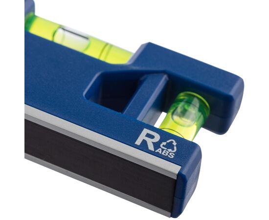 Gerecycled ABS sleutelhanger met waterpas Indira Zwart -  1267826.001