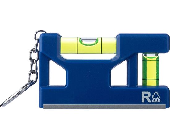 Gerecycled ABS sleutelhanger met waterpas Indira Zwart -  1267826.001