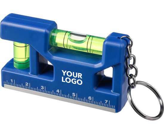 Gerecycled ABS sleutelhanger met waterpas Indira Zwart -  1267826.001