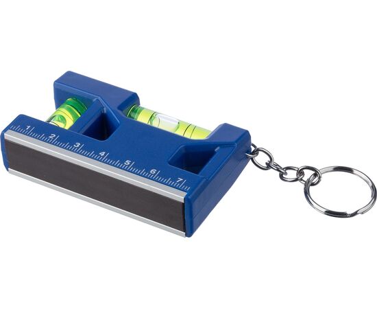 Gerecycled ABS sleutelhanger met waterpas Indira Zwart -  1267826.001