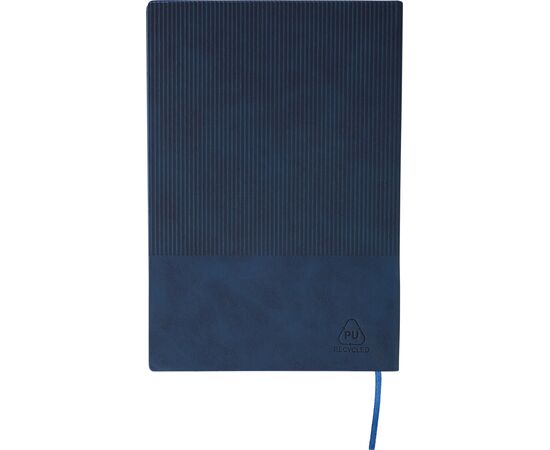 Gerecycled PU-notitieboek (A5) en balpenset Tarek Grijs -  1274009.003