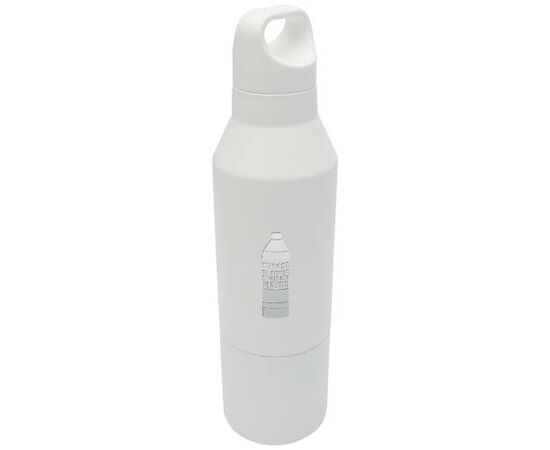 Odessy 600 ml RCS gecertificeerde, geïsoleerde fles van gerecycled roestvrijstaal met 300 ml beker Wit - Unbranded 10084001