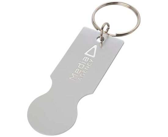 Porte-clés avec jeton pour chariot Rhea Argent - Unbranded 10459481