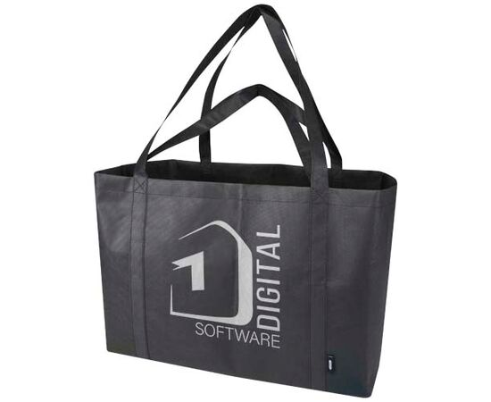 Sac shopping Jumbo extra-large non tissé recyclé GRS de 65L Noir - Unbranded 13008390