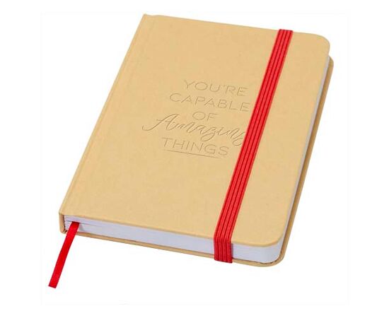 Reed A6 recycled hard cover notebook with plain pages Red - Unbranded 10602221