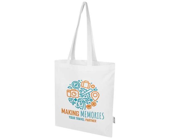 Madras Blend draagtas van 140 g/m² GRS gerecycled katoen 7 l Wit - Unbranded 12076001