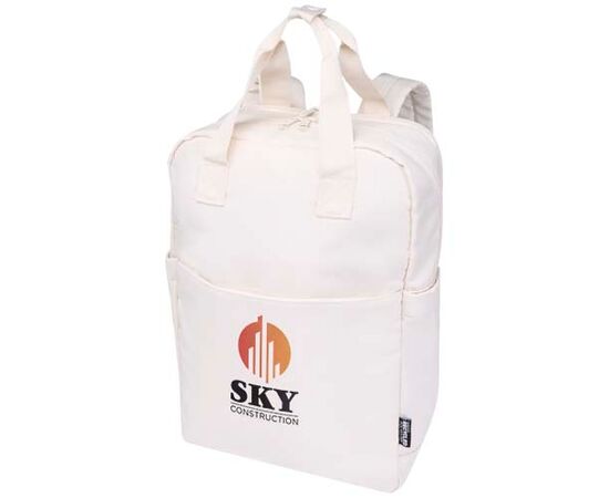 Sac à dos de voyage pour ordinateur portable Trip 14” Aware™ de 9 L en matériaux recyclés Blanc cassé - Unbranded 12076202