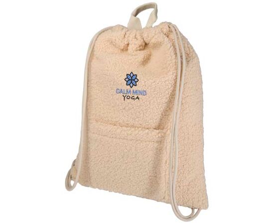 Bear GRS gerecyclede sherpa rugzak met trekkoordsluiting 9 l Naturel - Unbranded 12077306