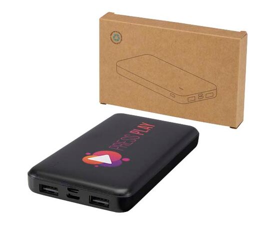 Intan powerbank van 10.000 mAh 10 W van gerecycled plastic Zwart - Unbranded 12445890