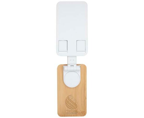 Alfirk recycled plastic foldeable desk phone stand with bamboo details White - Unbranded 12446401