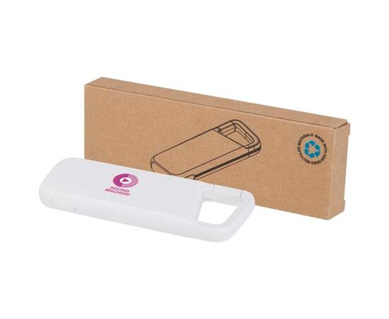 Alkes 5000 mAh 12W recycled plastic water resistant power bank with carabiner White - Unbranded 12447001