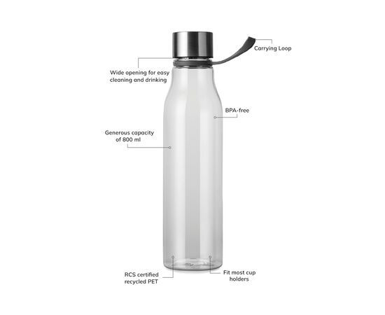 VINGA Lean RCS RPET waterbottle 800 ML Transparent - Vinga V4330500