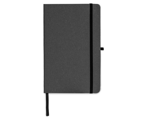 Carnet A5 couverture rigide en cuir recyclé Gris foncé -  LT92522-N0060