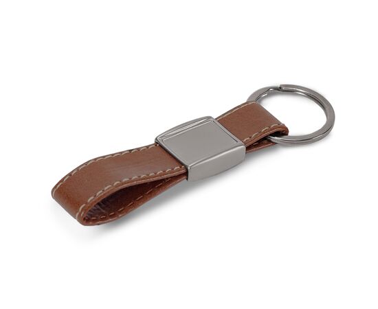 Schlüsselring Metall, Kunstleder Cognac -  LT99663-N0053