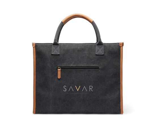 VINGA Bosler RCS recycled canvas office tote Black - Vinga V762001