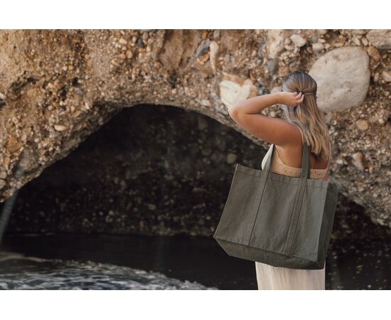 VINGA Hilo AWARE™ recycled canvas maxi tote bag Green - Vinga V762017