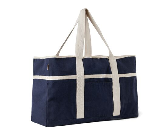 VINGA Volonne AWARE™ recycled canvas strandtas Blauw, Gebroken wit - Vinga V762035
