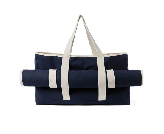 VINGA Volonne AWARE™ recycled canvas strandtas Blauw, Gebroken wit - Vinga V762035