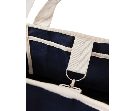 VINGA Volonne AWARE™ recycled canvas strandtas Blauw, Gebroken wit - Vinga V762035