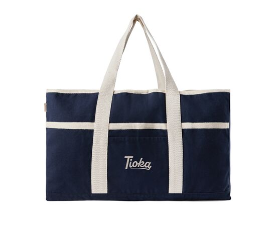 VINGA Volonne AWARE™ recycled canvas strandtas Blauw, Gebroken wit - Vinga V762035