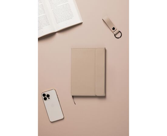 VINGA Baltimore GRS certified paper & PU notebook Greige - Vinga V773109