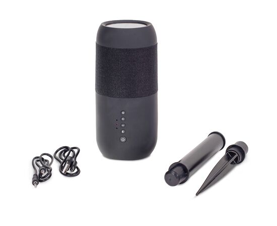 Wireless solar speaker torch 2x5W IPX6 Zwart - empty LT91280-N0002