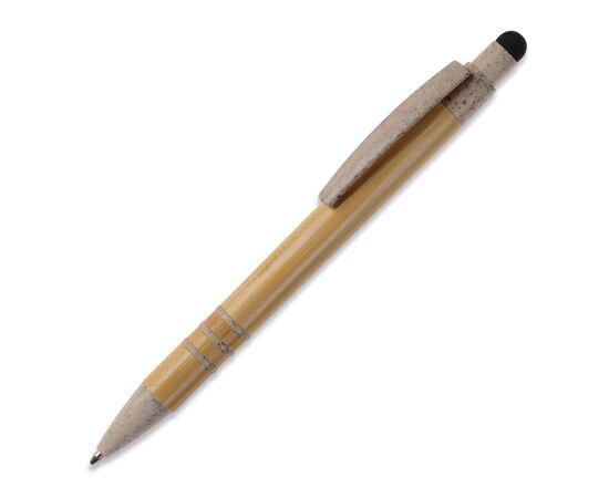 Stylo bille en bambou et paille de blé Beige, Noir -  LT87282-N5502