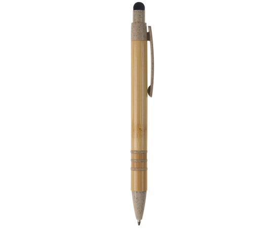 Stylo bille en bambou et paille de blé Beige, Noir -  LT87282-N5502